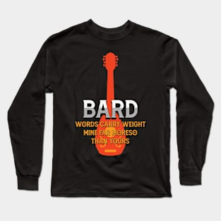 Bard Tabletop Class Pen and Paper DnD Gift Long Sleeve T-Shirt